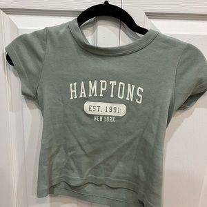 Brandy Melville baby tee crop top green Hamptons